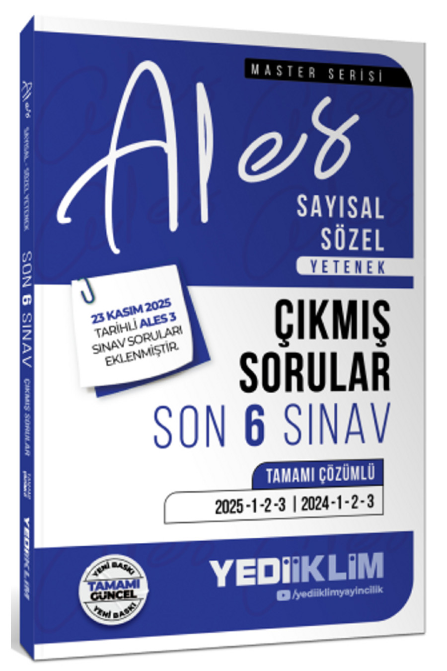 2026 ALES Sayısal Sözel Yetenek Tamamı Çözümlü Son 6 Sınav Çıkmış Sorular (23 Kasım 2025 Ales-3 Ekli)