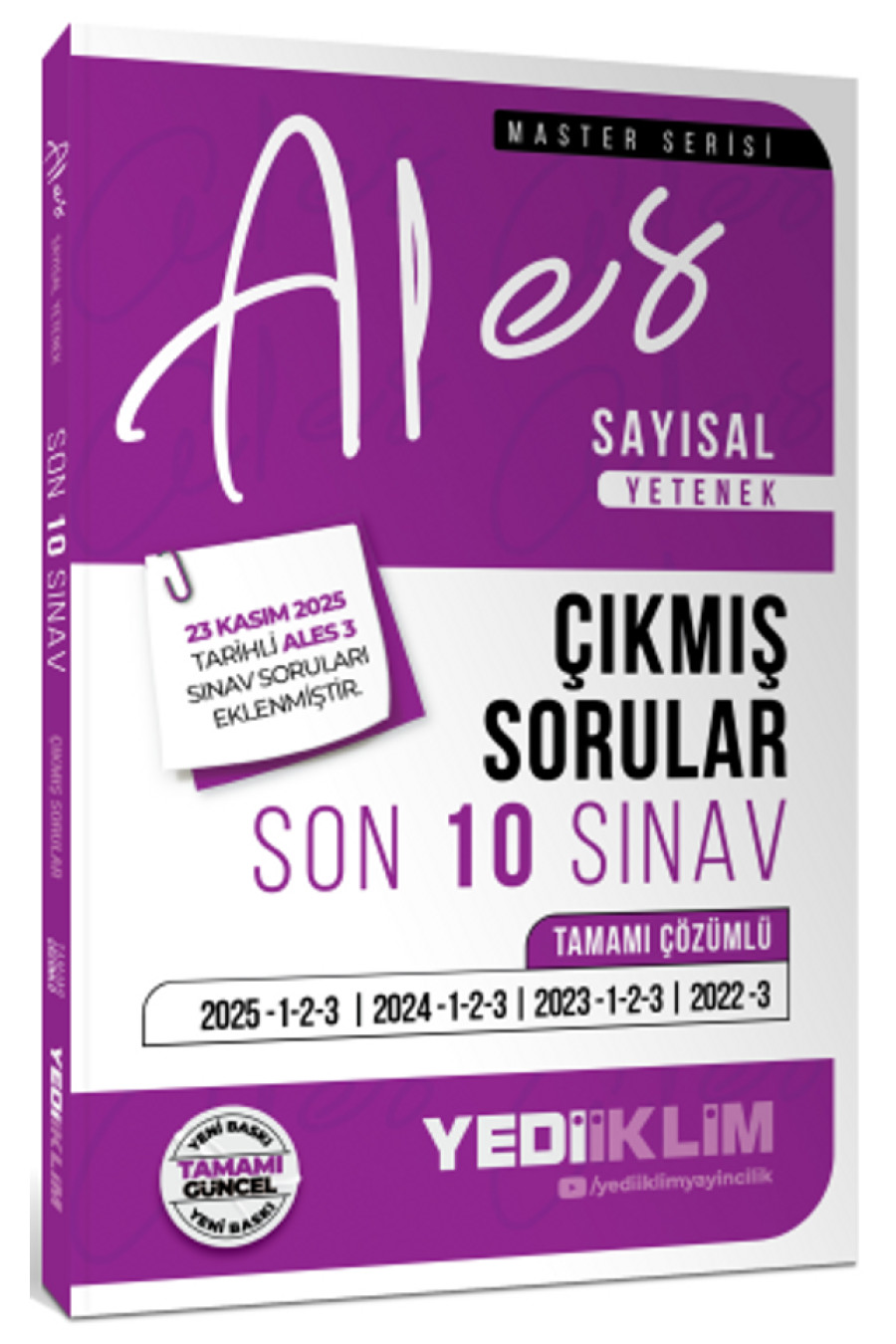 2026 ALES Sayısal Yetenek Tamamı Çözümlü Son 10 Sınav Çıkmış Sorular (23 Kasım 2025 Ales-3 Ekli)