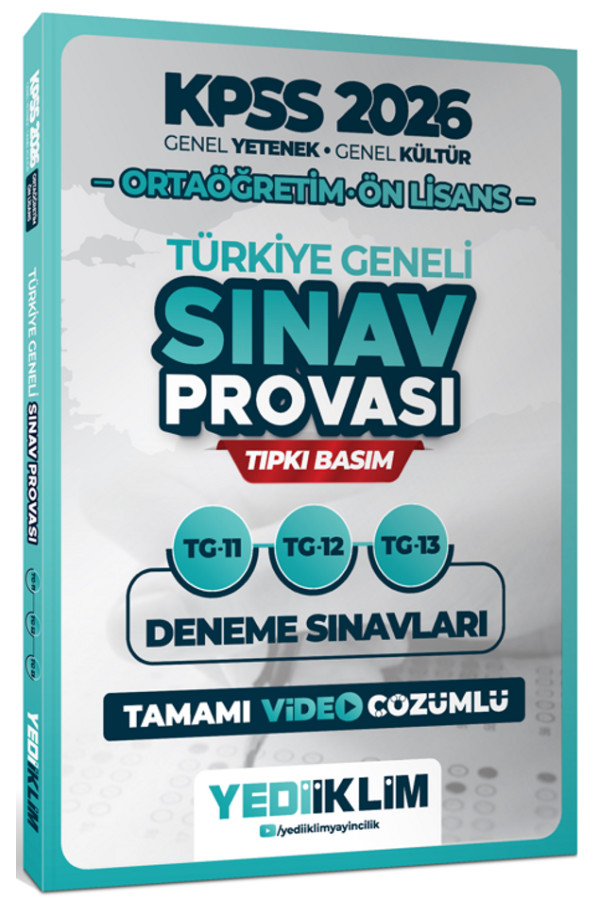 2026 KPSS Ortaöğretim Ön Lisans GY-GK Türkiye Geneli Sınav Provası Tıpkı Basım 11-12-13 Deneme Sınavları Tamamı Video Çözümlü